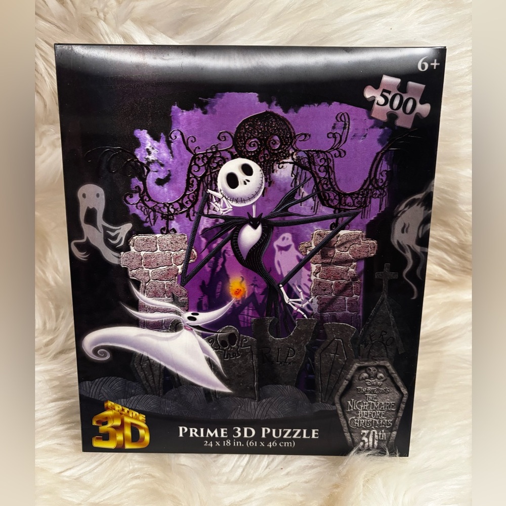 NEW! Prime 3D Puzzle Disney The Nightmare Before Christmas 500 Pieces 24”x18”